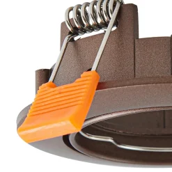 Prios innfelt taklampe Fibur, bronse, aluminium, Ø 8,2 cm