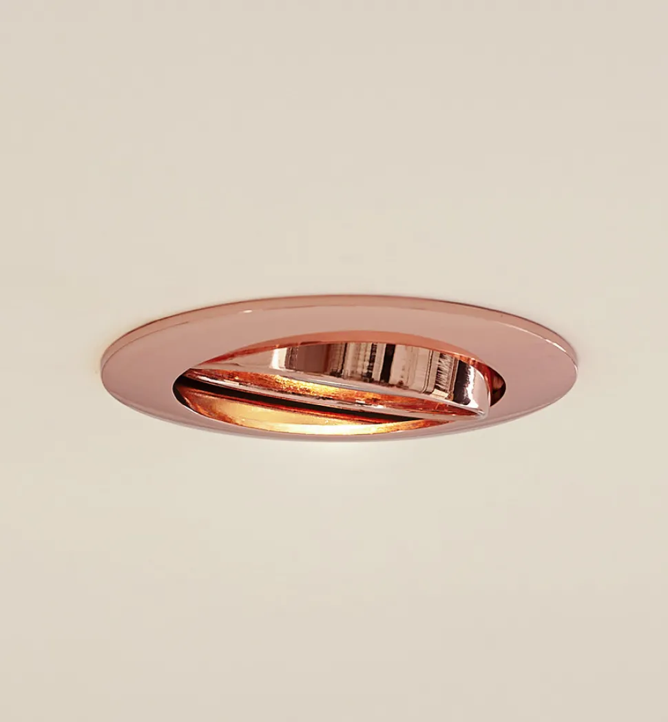 Prios innfelt taklampe Fibur, kobber, aluminium, Ø 8,2 cm