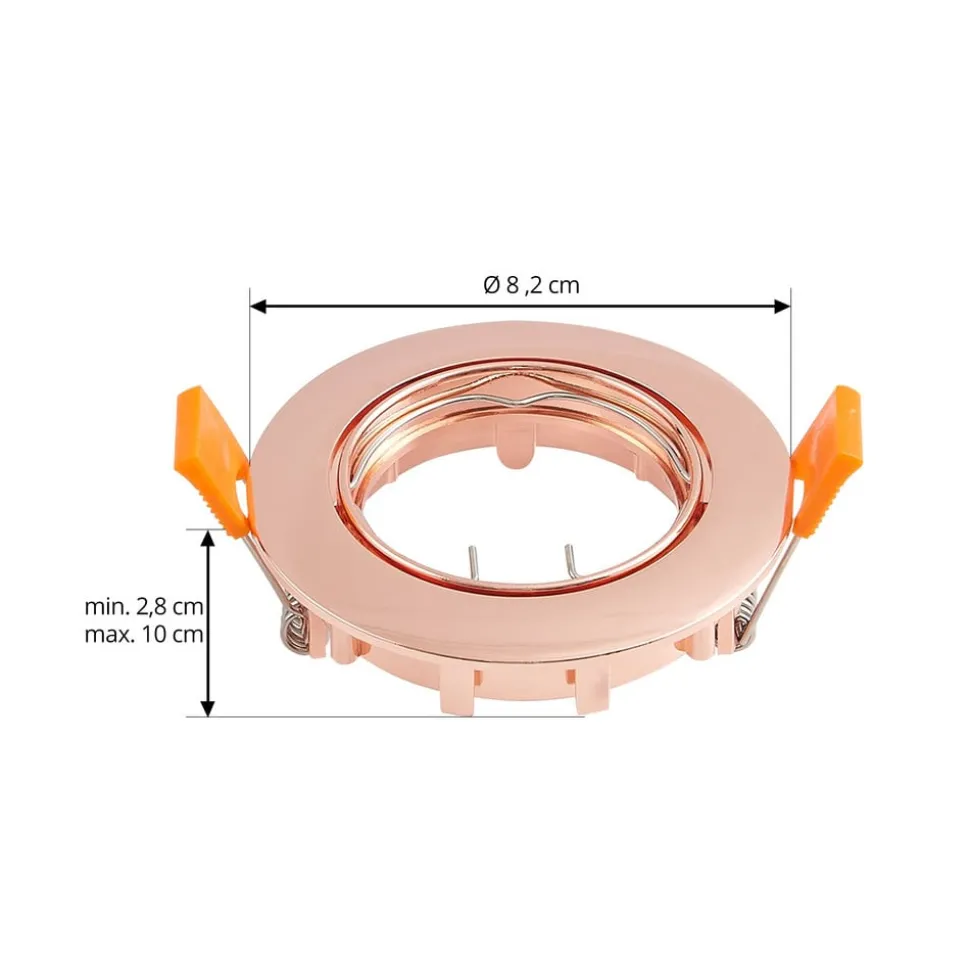 Prios innfelt taklampe Fibur, kobber, aluminium, Ø 8,2 cm