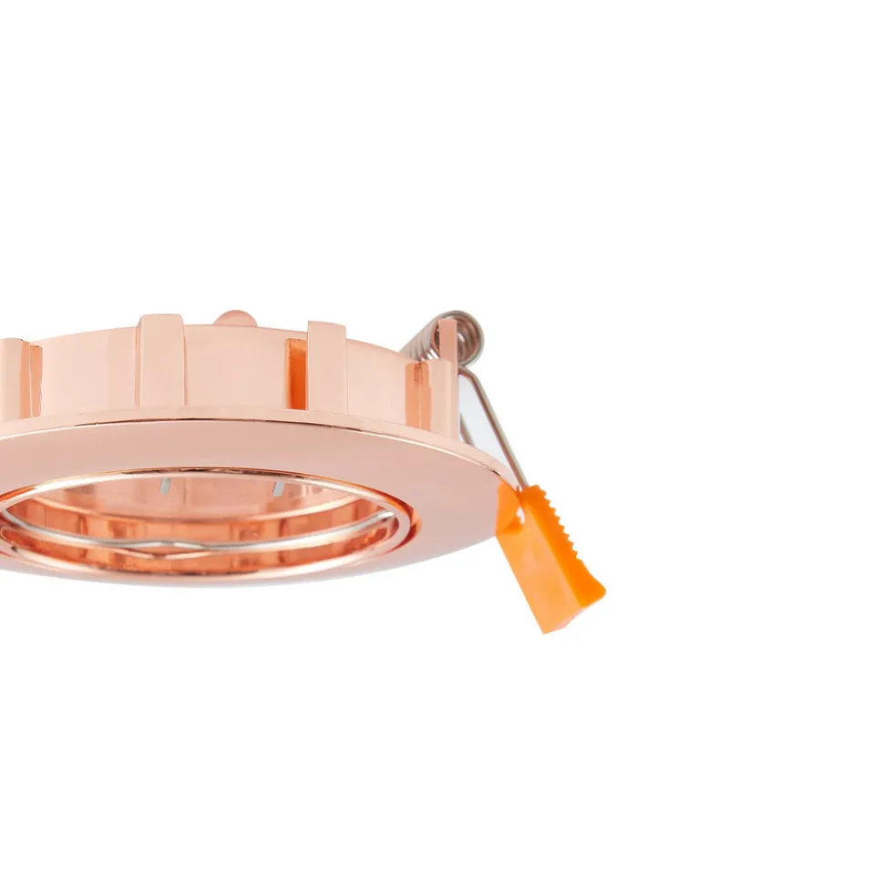 Prios innfelt taklampe Fibur, kobber, aluminium, Ø 8,2 cm