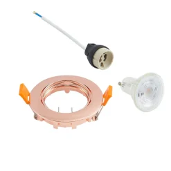 Prios innfelt taklampe Fibur, kobber, aluminium, Ø 8,2 cm