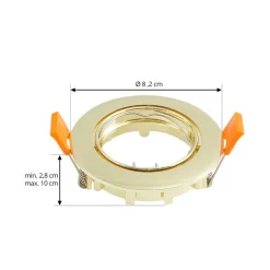 Prios innfelt taklampe Fibur, gull, aluminium, Ø 8,2 cm