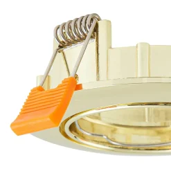 Prios innfelt taklampe Fibur, gull, aluminium, Ø 8,2 cm