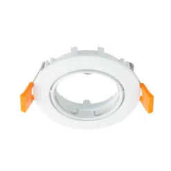 Prios innfelt taklampe Fibur, hvit, aluminium, Ø 8,2 cm