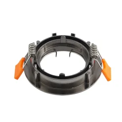 Prios innfelt taklampe Fibur, mørk grå, aluminium, Ø 8,2 cm