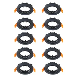 Prios innfelt taklampe Fibur, svart, sink, Ø8,2 cm, 10stk