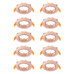 Prios innfelt taklampe Fibur, kobber, sink, Ø8,2 cm, 10 stk