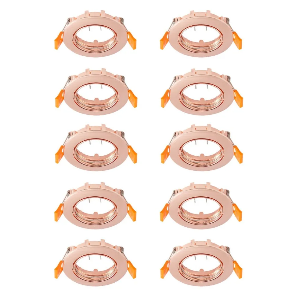 Prios innfelt taklampe Fibur, kobber, sink, Ø8,2 cm, 10 stk