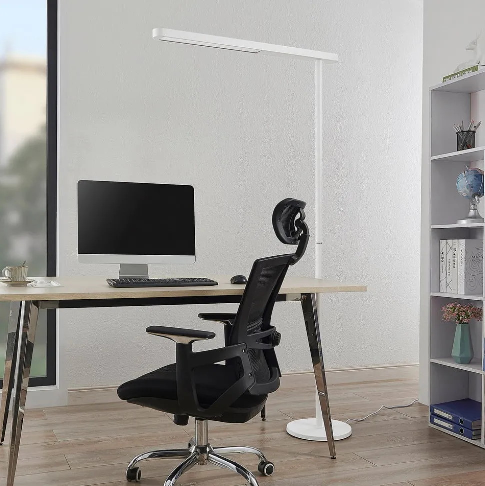 Prios Jalima LED-gulvlampe til kontor, hvit