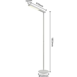 Prios Jalima LED-gulvlampe til kontor, hvit