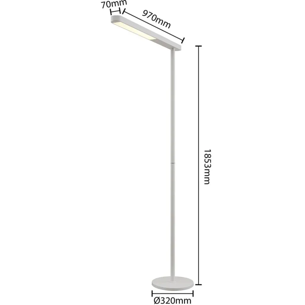 Prios Jalima LED-gulvlampe til kontor, hvit