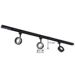 Prios Jardani skinnesystem med 1 krets 3 lyskilder svart