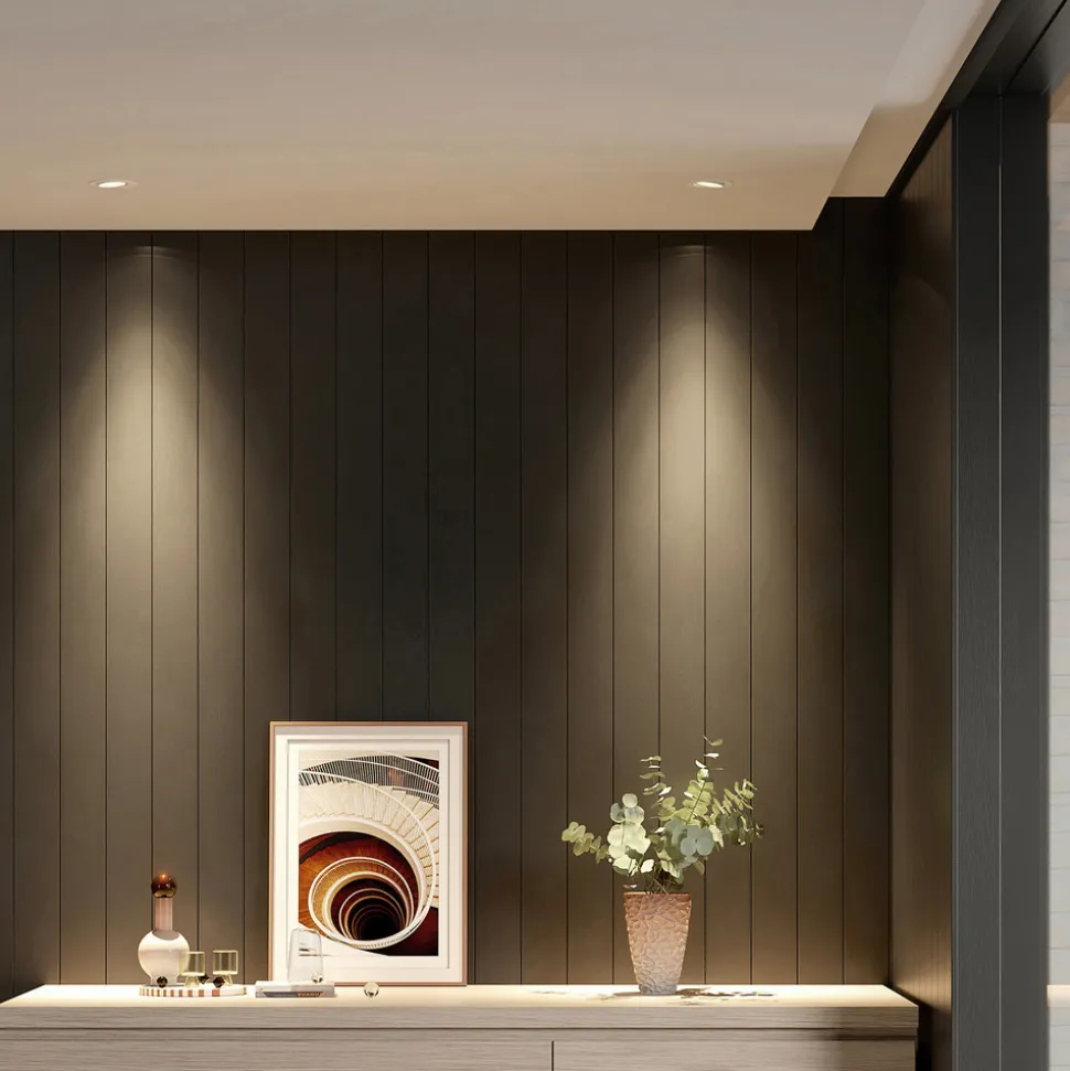 Prios LED innbyggingslampe Shima, hvit, 9W, 3000K, 3 enheter, dimbar