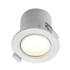 Prios LED innbyggingslampe Shima, hvit, 9W, 3000K, 3 enheter, dimbar