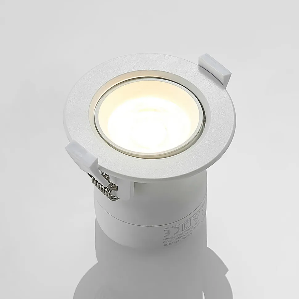 Prios LED innbyggingslampe Shima, hvit, 9W, 3000K, 3 enheter, dimbar