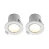 Prios LED innbyggingslampe Shima, hvit, 9W, 3000K, 2 enheter, dimbar