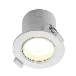 Prios LED innbyggingslampe Shima, hvit, 9W, 3000K, 2 enheter, dimbar