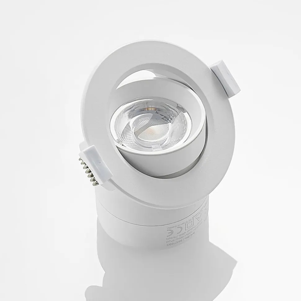 Prios LED innbyggingslampe Shima, hvit, 9W, 3000K, 2 enheter, dimbar
