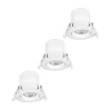 Prios LED innbyggingslampe Shima, hvit, 7W, 3000K, 3 enheter, dimbar