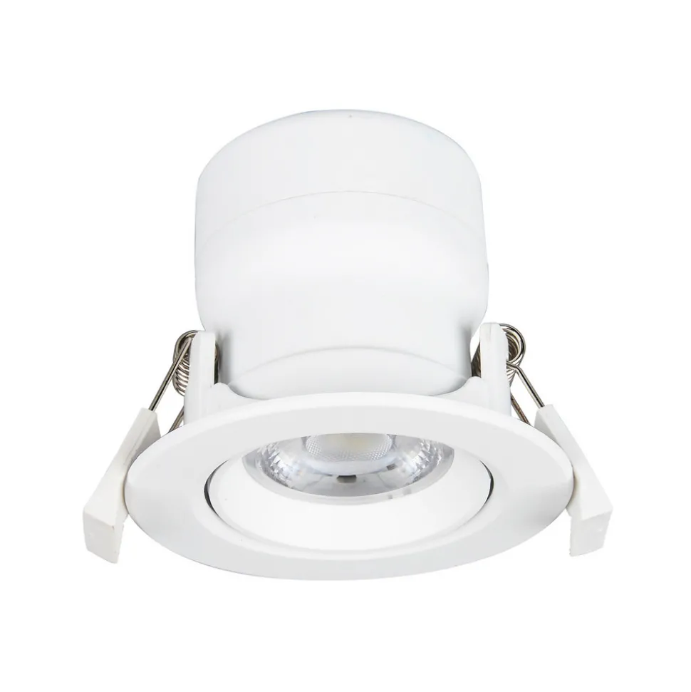 Prios LED innbyggingslampe Shima, hvit, 7W, 3000K, 3 enheter, dimbar