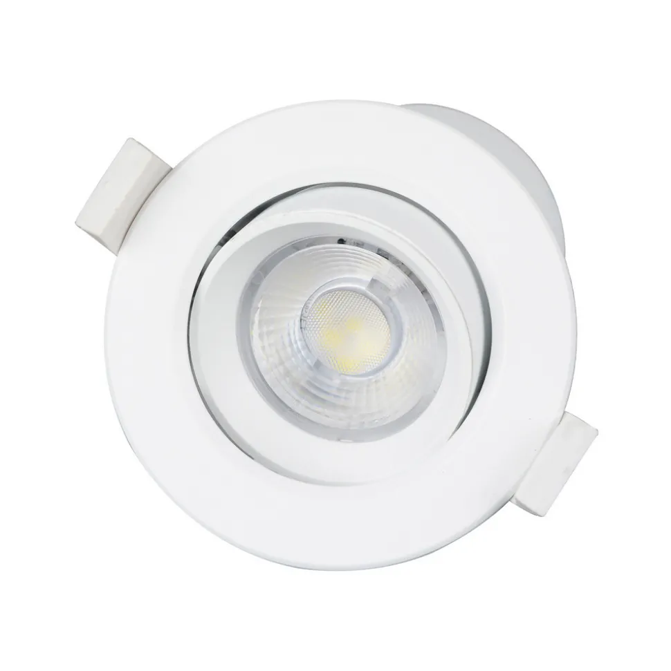 Prios LED innbyggingslampe Shima, hvit, 7W, 3000K, 3 enheter, dimbar