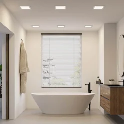 Prios LED innfelt lampe Helina, sølv, 22 cm, 18 W, dimbar