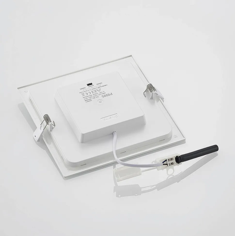 Prios LED innfelt lampe Helina, hvit, 22 cm, 18 W, dimbar