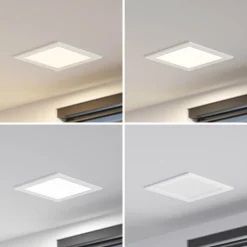 Prios LED innfelt lampe Helina, hvit, 22 cm, 18 W, dimbar