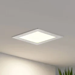 Prios LED innfelt lampe Helina, sølv, 16,5 cm, dimbar