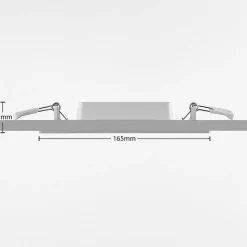 Prios LED innfelt lampe Helina, sølv, 16,5 cm, dimbar