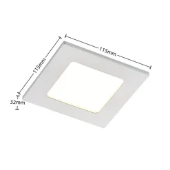 Prios LED innfelt lampe Helina, sølv, 11,5 cm, dimbar