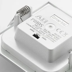 Prios LED innfelt lampe Helina, sølv, 11,5 cm, dimbar