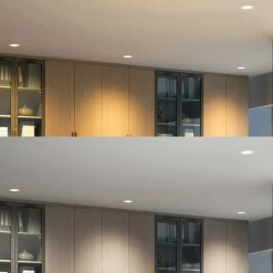 Prios LED innfelt spot Rida, hvit. Ø 15 cm, CCT, IP44