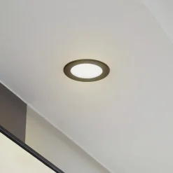 Prios LED innfelt spot Rida, svart, Ø 10 cm, CCT, IP44