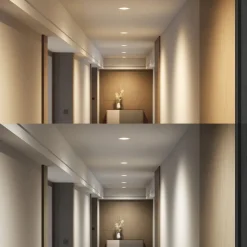 Prios LED innfelt spot Rida, hvit. Ø 19 cm, CCT, IP44