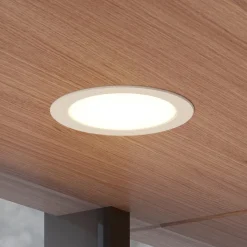 Prios LED innfelt spot Rida, hvit. Ø 23 cm, 30W, CCT, IP44