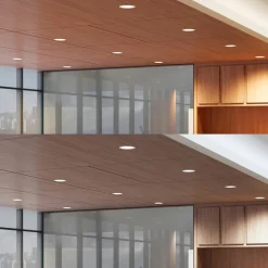 Prios LED innfelt spot Rida, hvit. Ø 23 cm, 30W, CCT, IP44