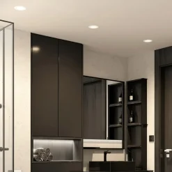 Prios LED innfelt spot Rida, hvit. Ø 12 cm, CCT, IP44