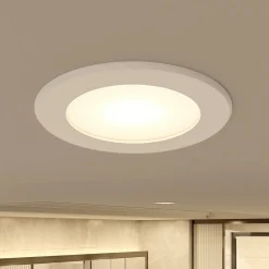 Prios LED innfelt spot Rida, hvit. Ø 10 cm, CCT, IP44