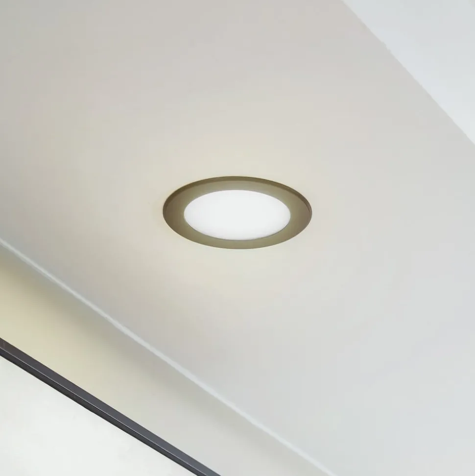 Prios LED innfelt spot Rida, svart, Ø 12 cm, CCT, IP44