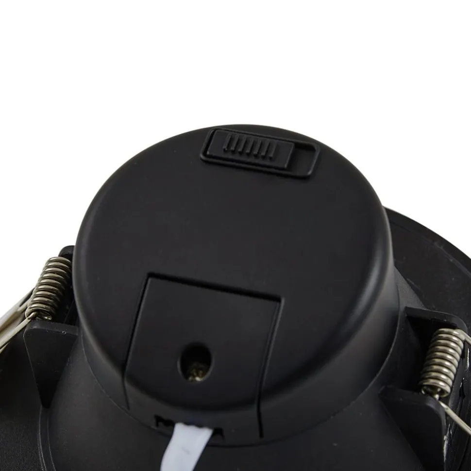 Prios LED innfelt spot Rida, svart, Ø 12 cm, CCT, IP44