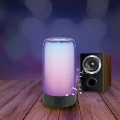 Prios LED-bordlampe Valtari, hvit, høyde 19 cm, RGB