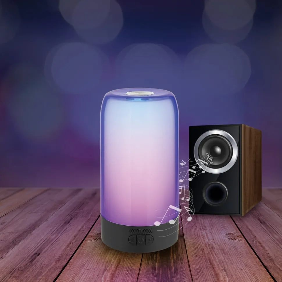 Prios LED-bordlampe Valtari, hvit, høyde 19 cm, RGB