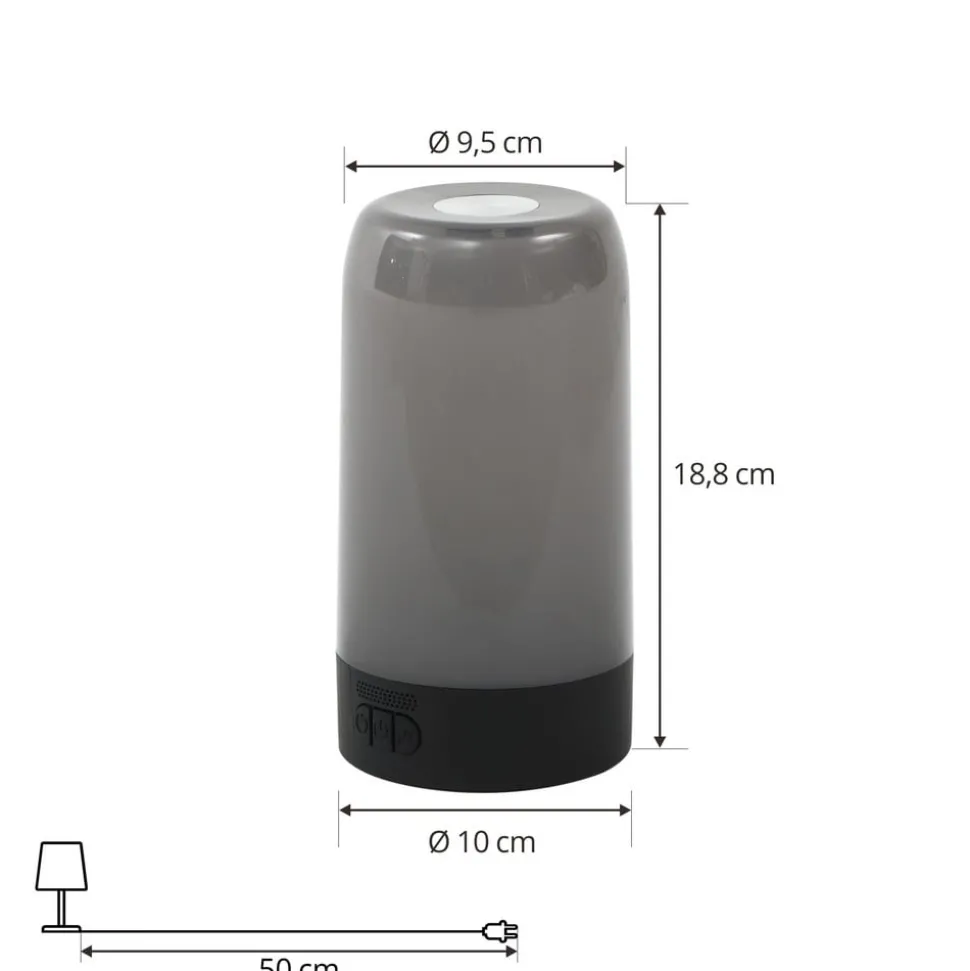 Prios LED-bordlampe Valtari, hvit, høyde 19 cm, RGB