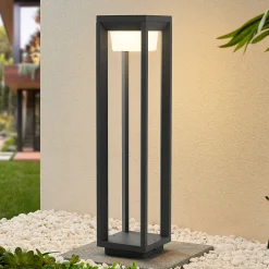 Prios LED-gatelampe Gamion, 60 cm, antrasitt, metall, IP54