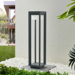 Prios LED-gatelampe Gamion, 60 cm, antrasitt, metall, IP54