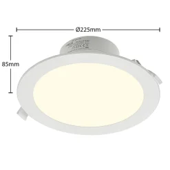 Prios LED-innbyggingslampe Rida, 10stk, hvit, 23cm, 25W, CCT, IP44
