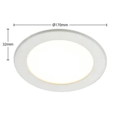 Prios LED-innbyggingslampe Cadance, hvit, 17 cm, CCT, IP44
