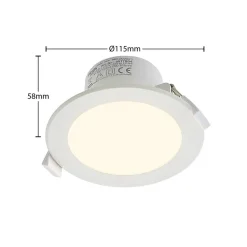 Prios LED-innbyggingslampe Rida, sett med 3 stk, hvit, 12 cm, CCT, IP44