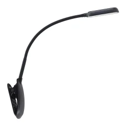 Prios LED-klemmelampe Najari, svart, oppladbart batteri, USB, 51 cm